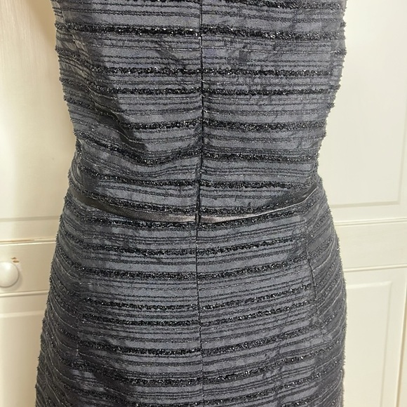 Cynthia Rowley Women's Sheath Dress Sparkles Sleeveless Black Striped Size 12 - Picture 8 of 11